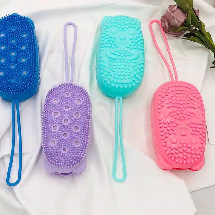 ☚ viralkan Bubble bath brush silicon fast foaming spon mandi busa sikat daki pijit badan free sabun 