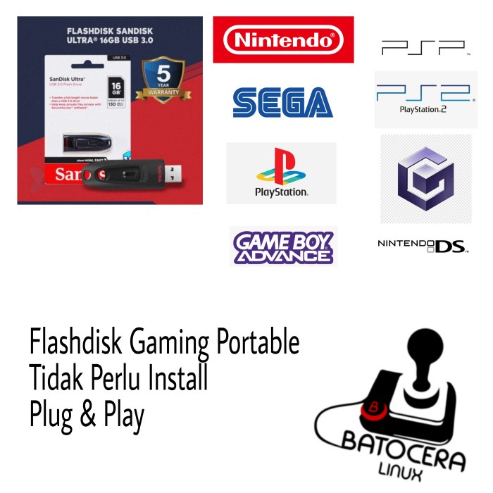 Flashdisk Gaming Portable Batocera - 32GB