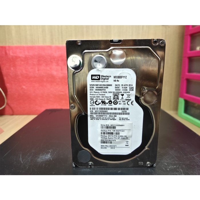 IBM 00V7471 HDD 3TB SATA 3GB 7200RPM EXN30 WD WD3000FYYZ S_N_COMP