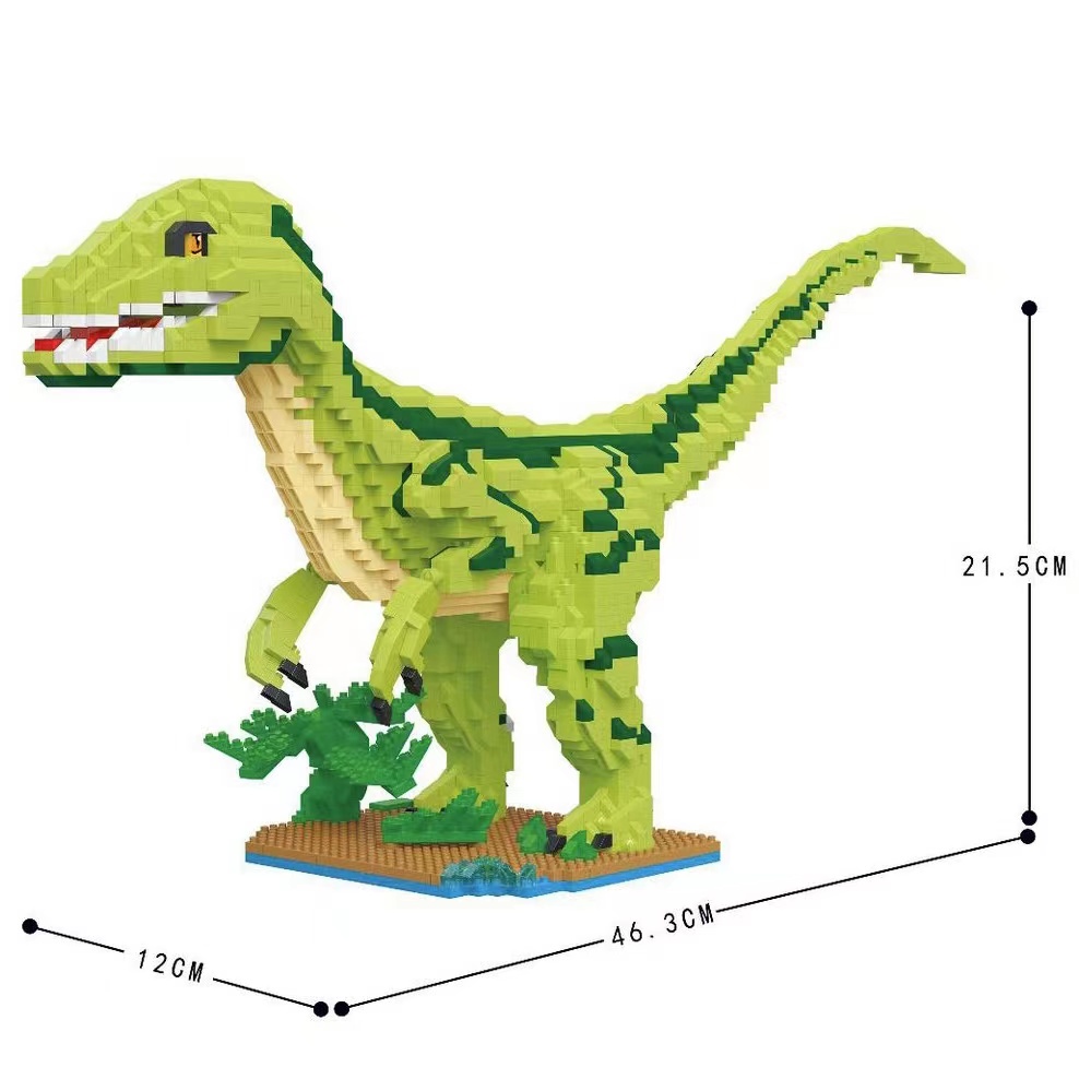 Blok Bangunan Rakitan Pendidikan Partikel Mikro Tiranosaurus Dinosaurus Jurassic