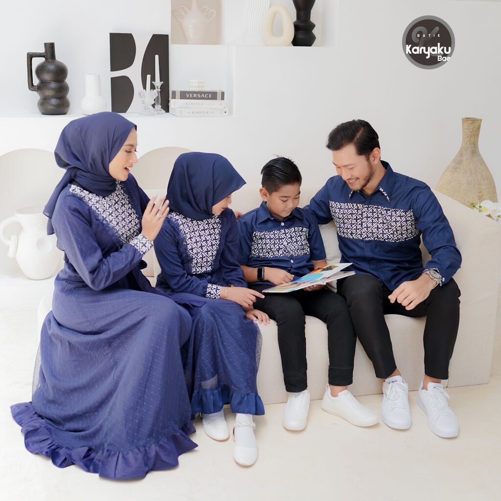 set family batik couple gamis batik gamis anak kemeja anak set family