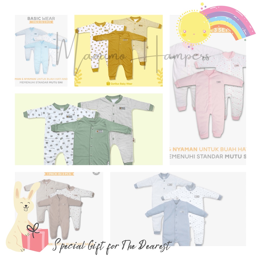 Hampers Bayi Premium Series Sleepsuit Fluffy/Gorillux|Newborn Gift Set |Kado bayi - By Mamimohampers