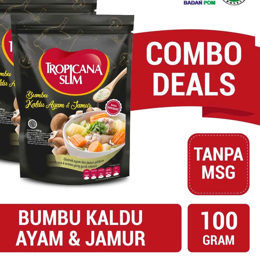

❊ Twin Pack - Tropicana Slim Bumbu Kaldu Ayam dan r 100 gram - lebih rendah garam dan tanpa MSG ☪