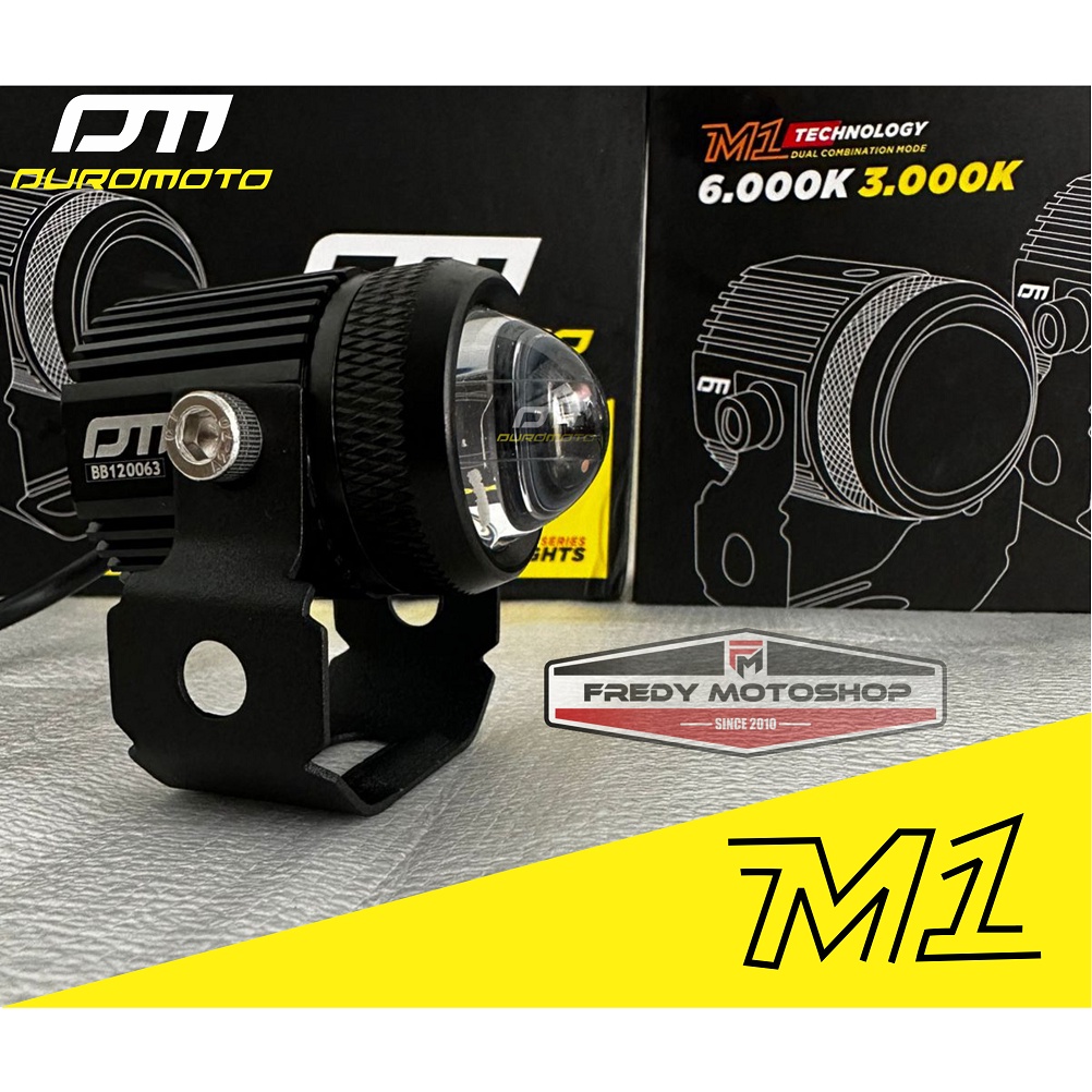 Lampu Tembak Motor DUROMOTO M1 (Original) Foglamp 2 Warna, Cahaya Lebih Terang