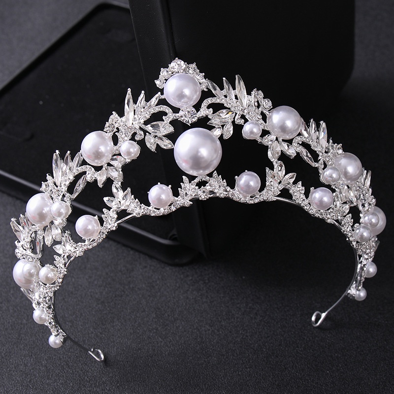 Vintage Luxury Baroque Bridal Crown Exquisite Pearl Temperament Birthday Crown