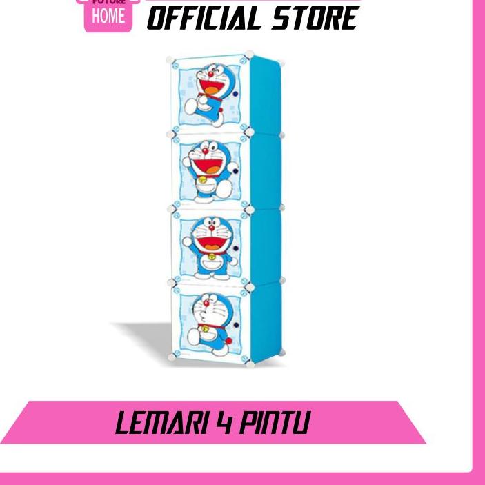 ➦ Lemari Pakaian Plastik Portable 4 Pintu lemari Serbaguna lemari hemat tempat lemari multifungsi ✩