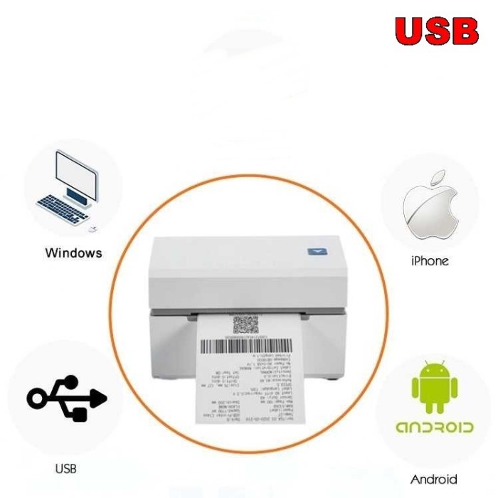 Printer Thermal Mini Stiker Label Thermal Printer POS USB 80mm - CC330