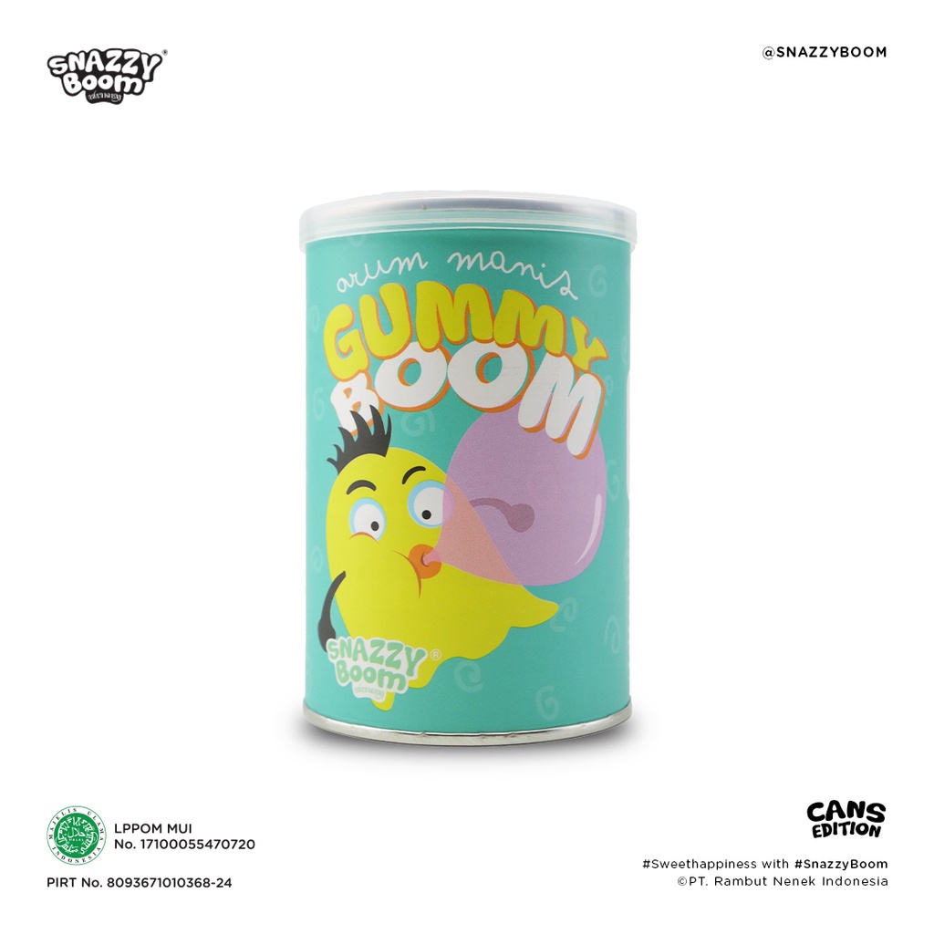 

Snazzy Boom Gummy Cans Edition - Arum Manis / Gulali / Rambut Nenek / Arbanat / Cotton Candy