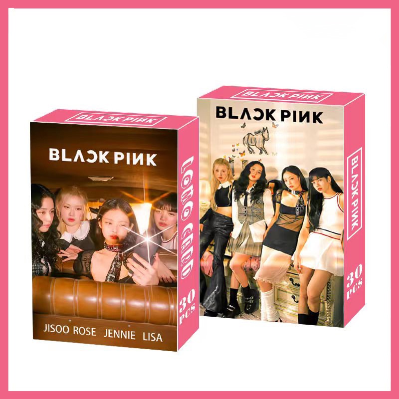 30pcs/box BP Album Pink VENOM Photocards LISA JENNIE JISOO ROSE Lomo Kartu Hitam Pink Kpop Postcards READY STOCK Blackpink Blackpink