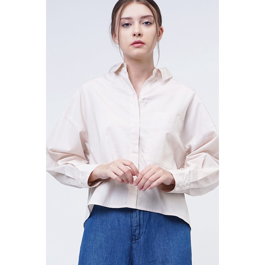 Logo Jeans Kemeja Wanita Leslie Ecru Cream 24889L5CM