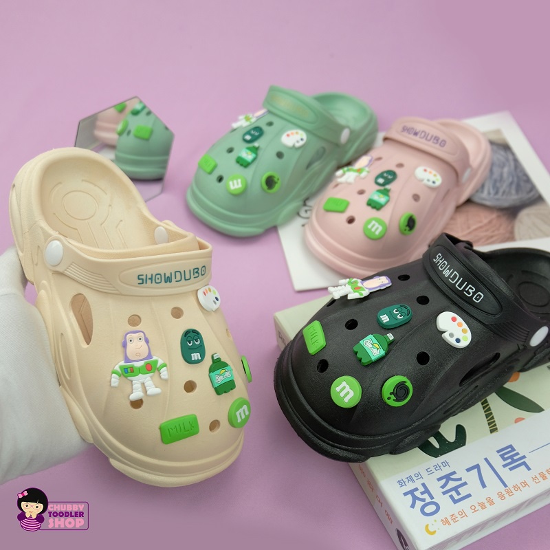 Minipetite SD2211 Sendal Clog Wanita Import Sandal Bapao Pigglet Buzz Toy Bear Bae Clog Jibblitz Bkk Sendal DIY Jiblitz Perempuan