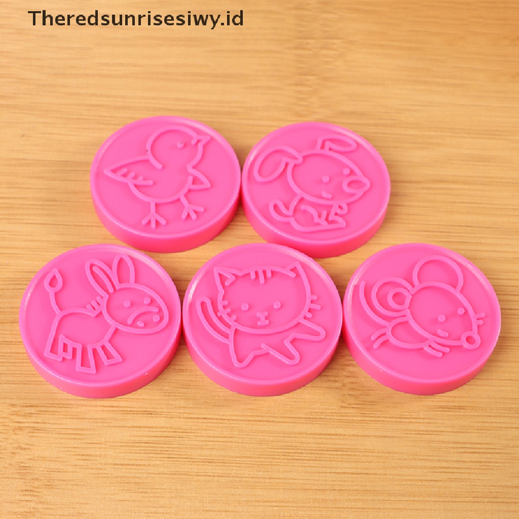 # New # 6pcs/set Cetakan Stempel Cookies Kartun Plunger Coklat Fondant Kue Embosser~