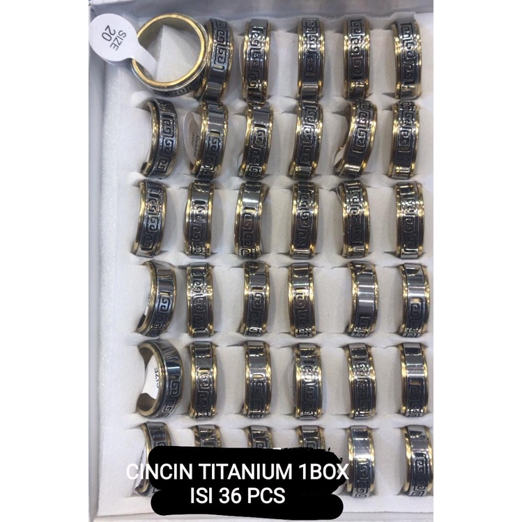 CINCIN TITANIUM GROSIR 1 BOX ISI 36 PCS UKURAN 16 SAMPAI 20 / DUNIA GELANG TERBARU