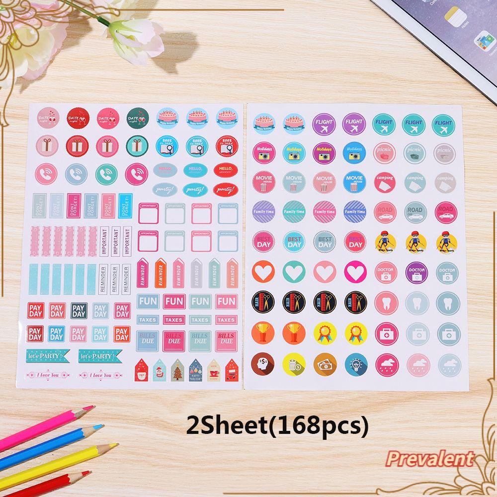 Preva 2sheet/set Planner Stiker Alat Tulis Scrapbooking Dekorasi Memo Note Daily Plan To Do List