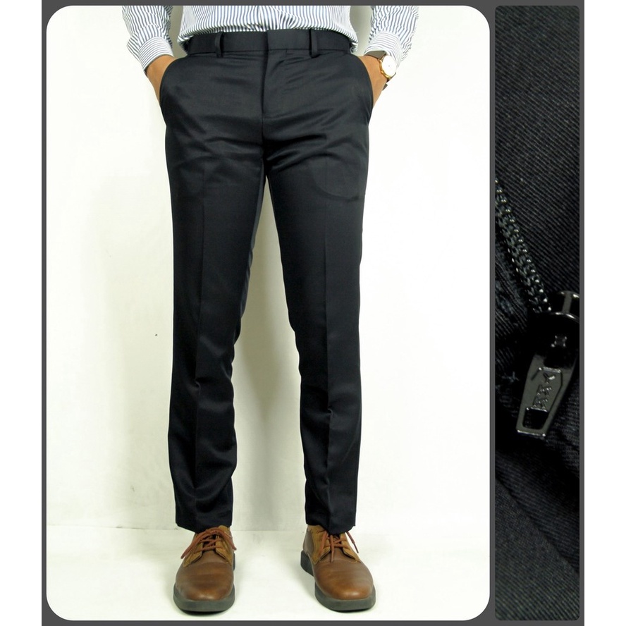 Celana Pria Formal STANLEY ADAMS Hitam Slim Fit | Black Code (C1) | Celana Jass | Celana Original 100%