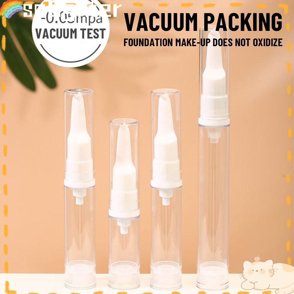 Solighter 5pcs Botol Vakum Bersih Wadah Kosmetik Krim Mata Portable