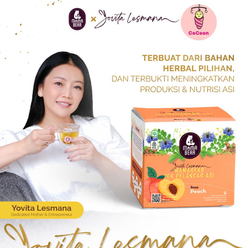 Minuman Teh Herbal Pelancar Asi Ibu Hamil Mama Bear Mamabear Peach