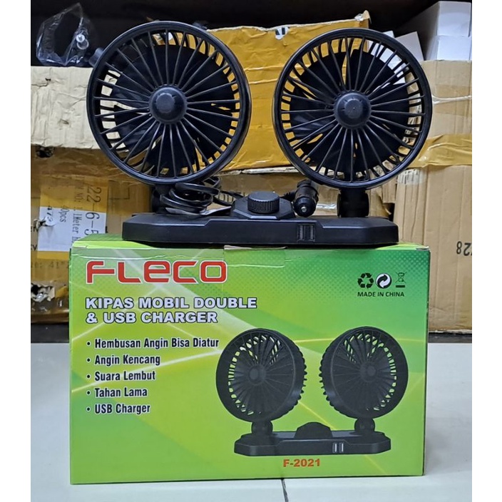 kipas angin mobil fleco f 2021 USB charger