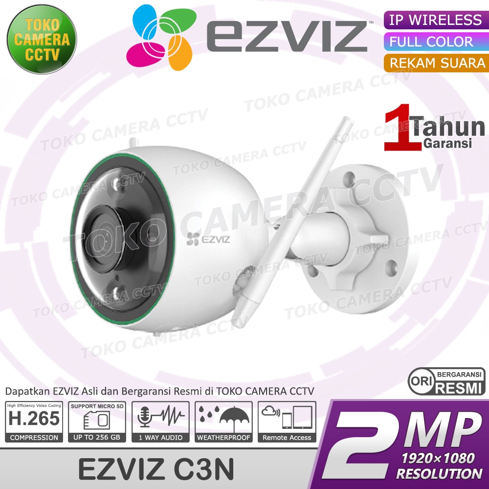 CCTV WIFI KAMERA IP CAMERA EZVIZ C3N COLOR CCTV WIRELESS OUTDOOR