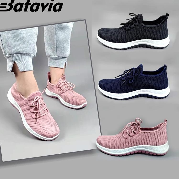 Murah Meriah Batavia 2023 baru sepatu impor wanita  rajut  premium bernapas olahraga bebas biaya kir