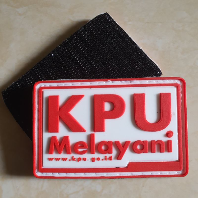 patch rubber logo kpu melayani / komisi pemilihan umum / pemilu / tempelan emblem karet velcro