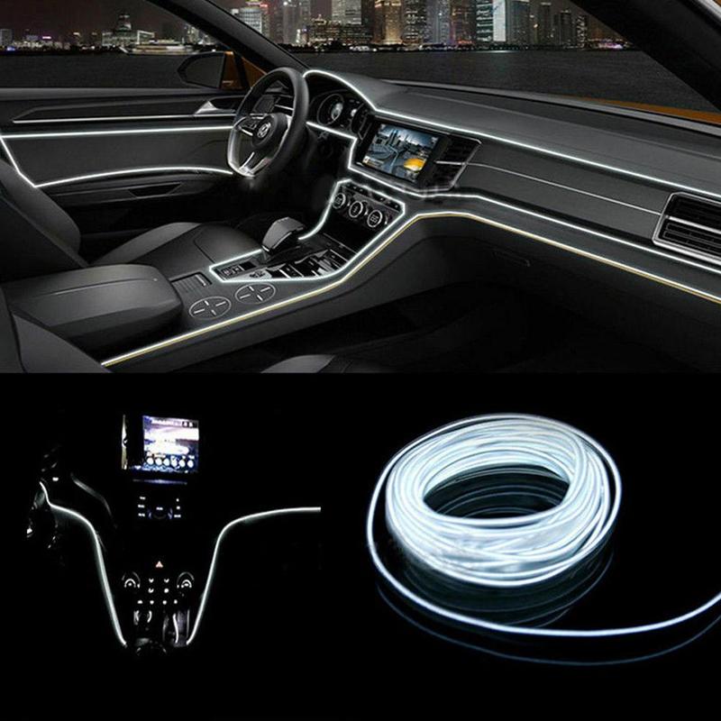 5m Mobil Suasana Interior Lampu 12V Mobil Fleksibel Cahaya Dingin Strip Lampu Dashboard Interior Mobil Led Strip Lampu H