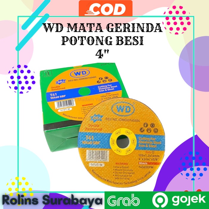 Terlaris 1 Kotak Isi 20 Potong Wd Besi Mata Gerinda Potong Wd Isi 20 Pcs Ori