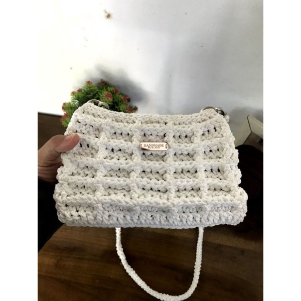 Sling Bag/Tas Rajut Selempang /Vanilla Waffle