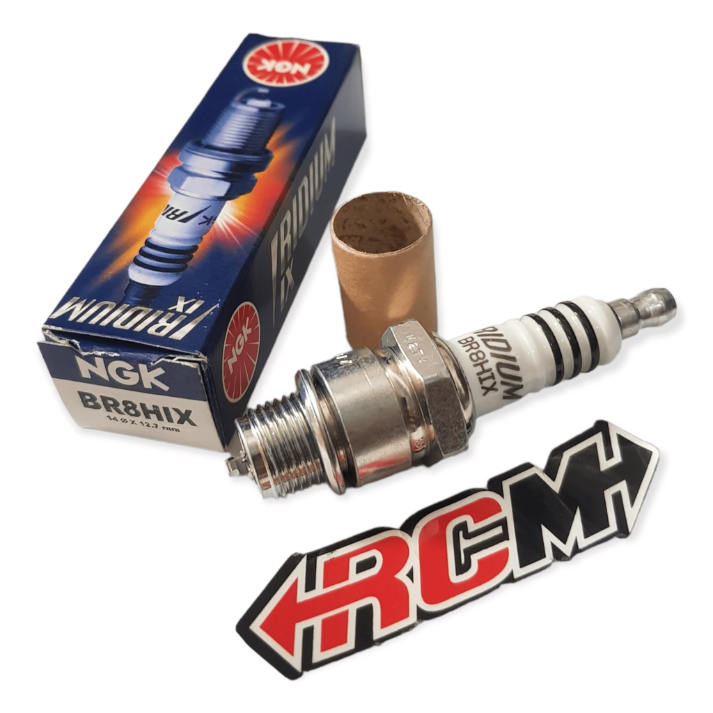 BR8HIX BUSI SPARKPLUG SPARK PLUG MOTOR RACING DRAT PENDEK NON PROJECTION FIZR F1Z-R FORCE 1 RXK RX-K RXKING RX-KING RX - KING 150 2T 2TAK 2 TAK T BR 8HIX ORI ORIGINAL NGK ASLI