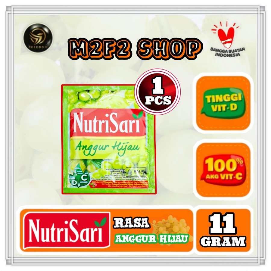 

NutriSari Minuman Serbuk Rasa Anggur Hijau Sachet - 11 gr (Kemasan Satuan)