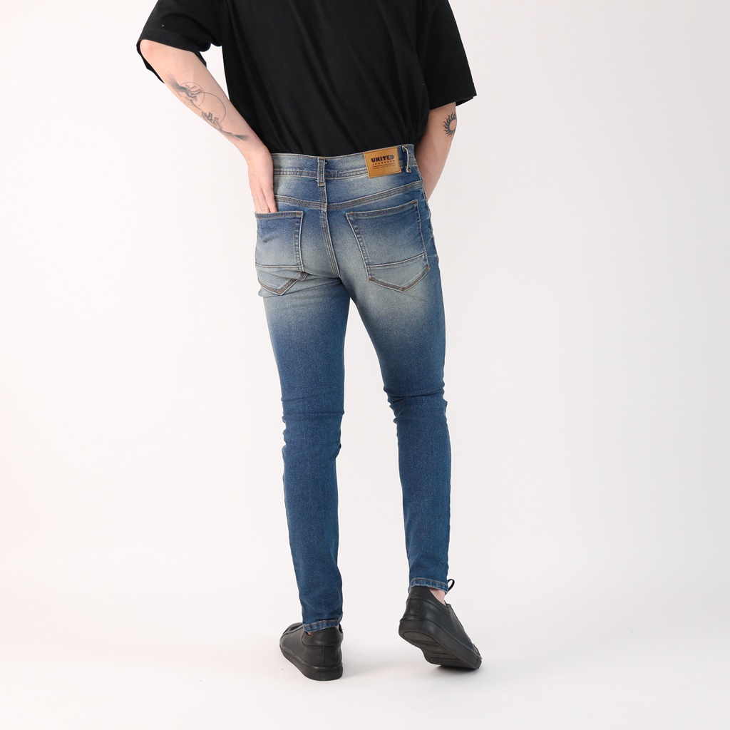 UNITEDJEANS - Celana Slim Fit Jeans Pria Bahan Soft Stretch Denim - Atlantis Blue - (UJ-36)