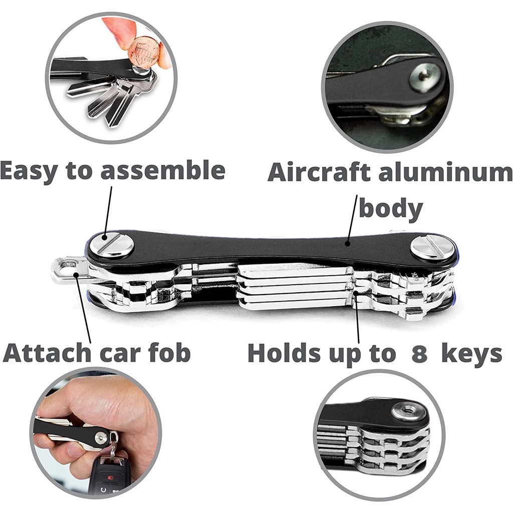 Klip Gantungan Kunci Mobil Kreatif Mini Portable Pemasangan Mudah Keys Organizer Mode Compact Key Chain Metal Clip Pribadi Gantungan Kunci Dekoratif