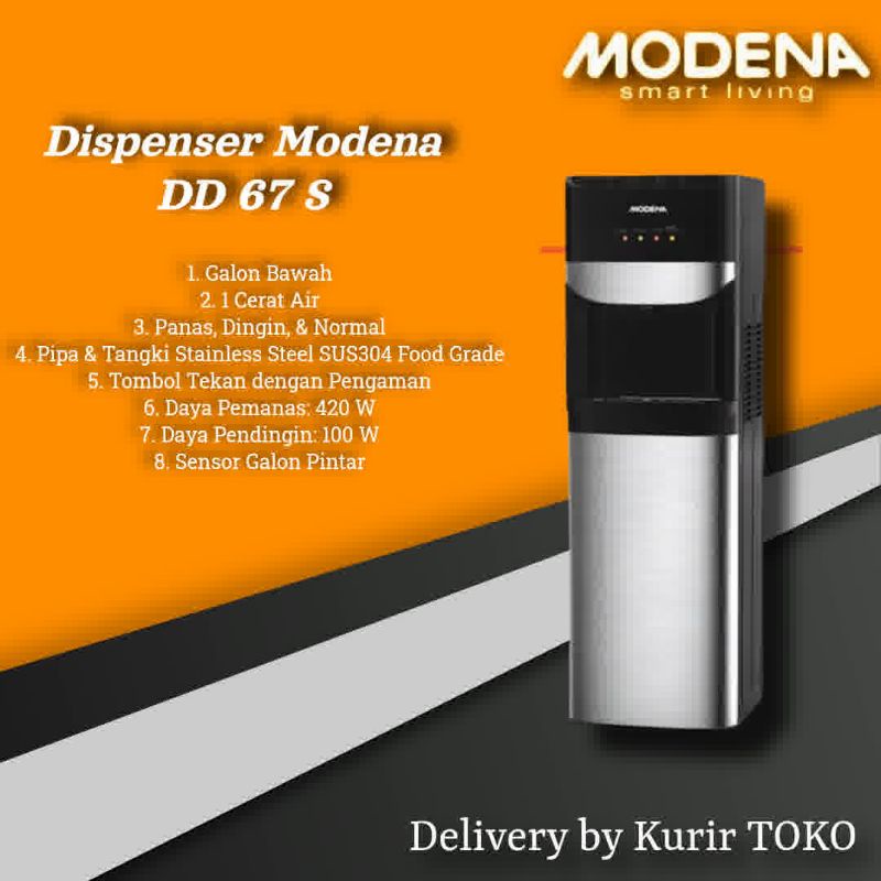Modena Water Dispenser Galon Bawah DD67S Dispenser Modena Dd 67 s
