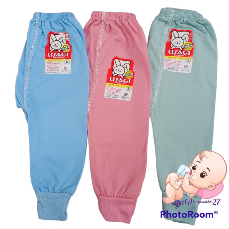 USAGI 6PC/3PC Celana Panjang Bayi Polos PREMIUM Dengan Tempat Pampers Ukuran S M L XL SNI Nyaman Murah Berkualitas