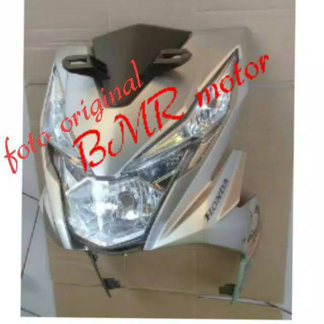Cover Tameng Depan Full Set Honda Beat Street 2019, Silver Doff