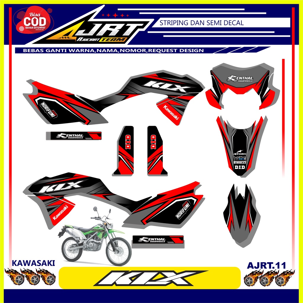 Decal KLX BF - Semi Decal Variasi List KAWASAKI KLX BF. AJR.RA.011