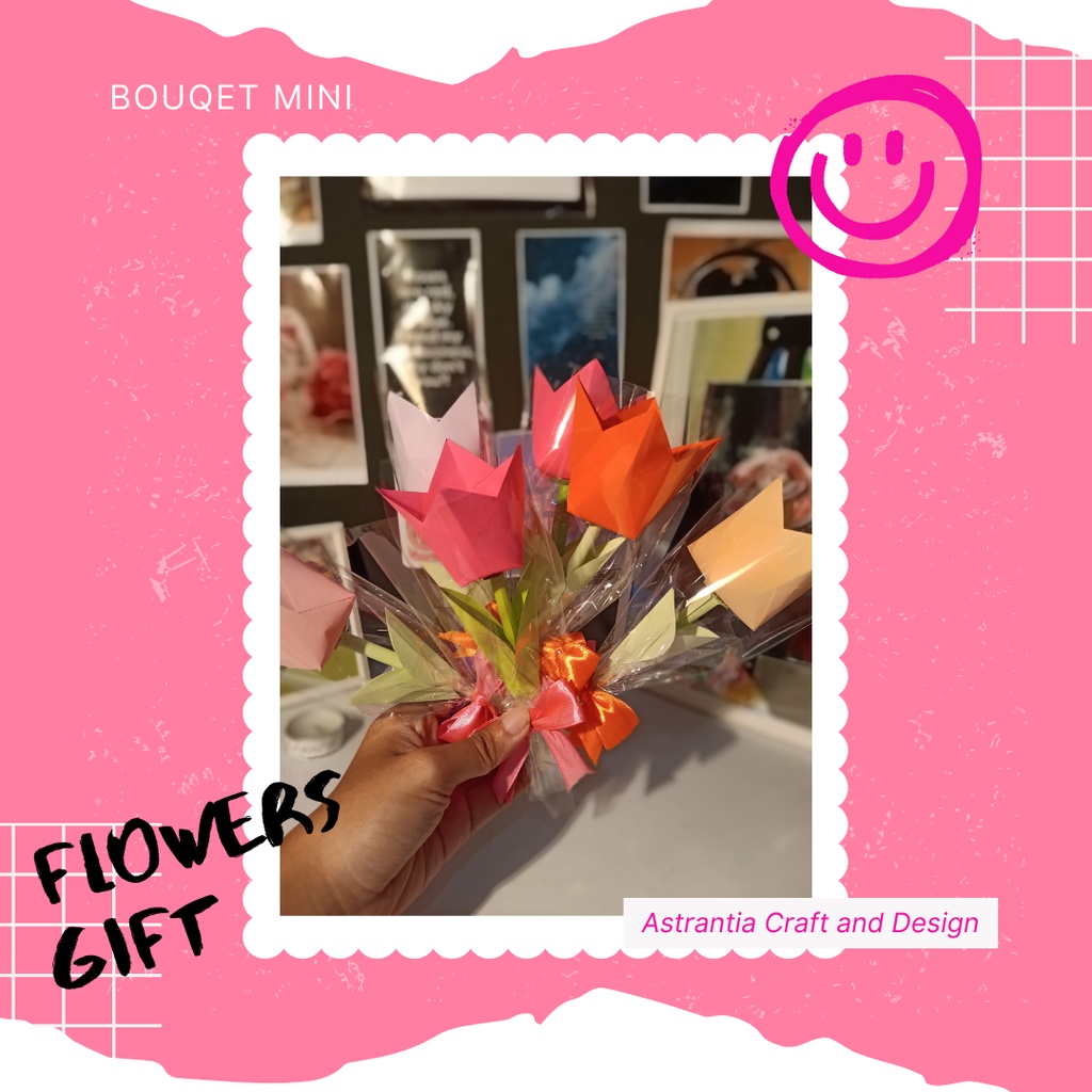 

BOUQUET MINI PAPER FLOWER FOR VALENTINE, SEMPRO, BIRTHDAY