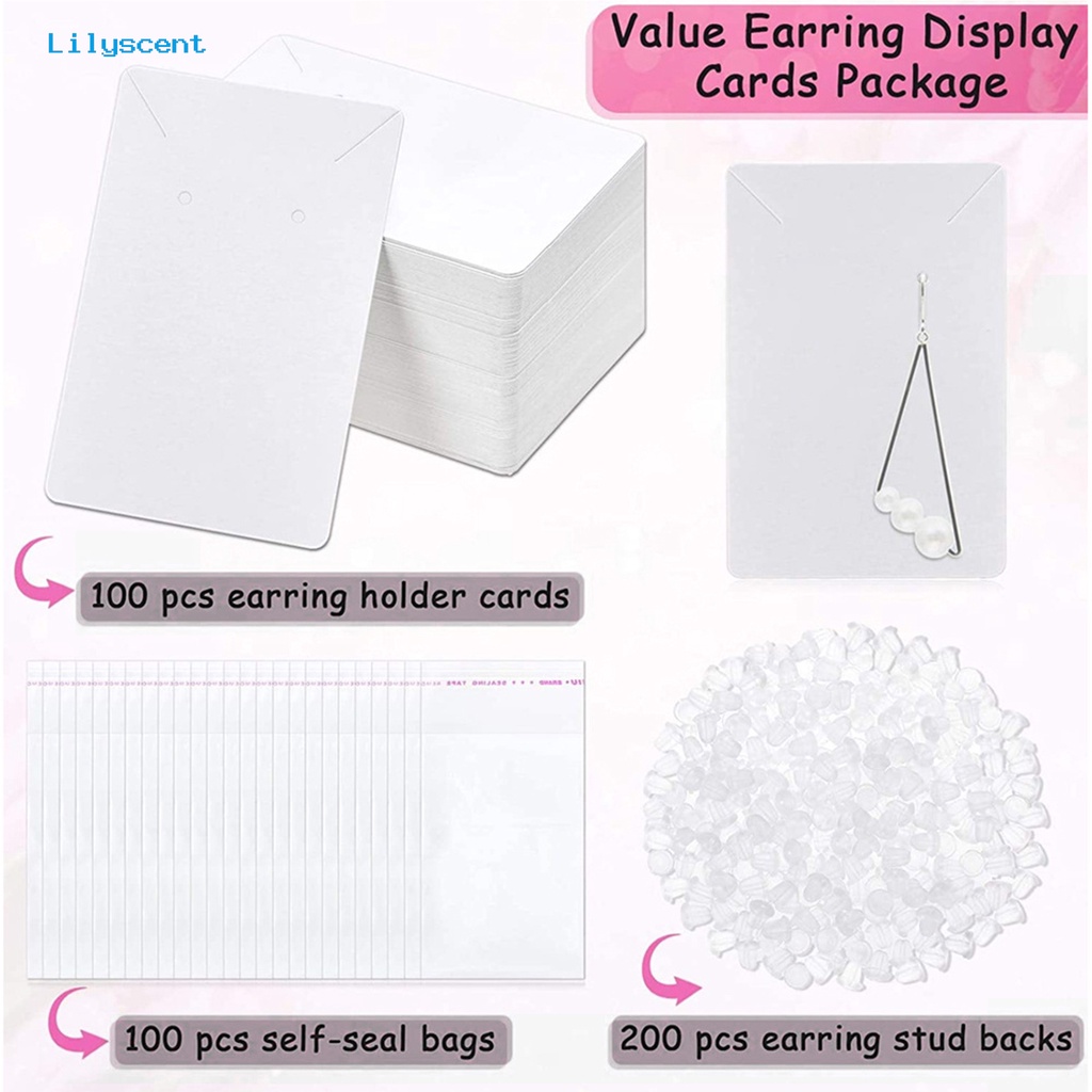 [LS] 1set Anting Kartu Hard Indeformable Tebal DIY Craft Persegi Panjang Kalung Perhiasan Kraft Kertas Card Holders Untuk Rumah