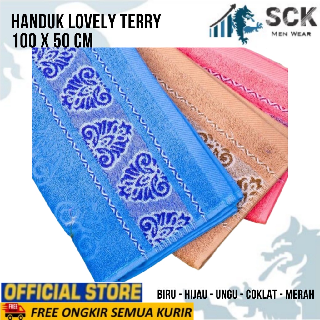 Handuk Anak LOVELY TERRY 100 x 50 cm Motif Polos / Perlengkapan Mandi Bayi Kecil - sckmenwear GROSIR