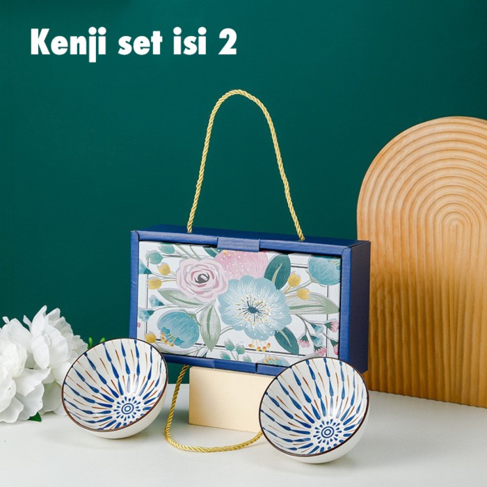 

(COD) Japanese Bowl Set isi 2 / paket hadiah hampers souvenir mangkok jepang - Kenji