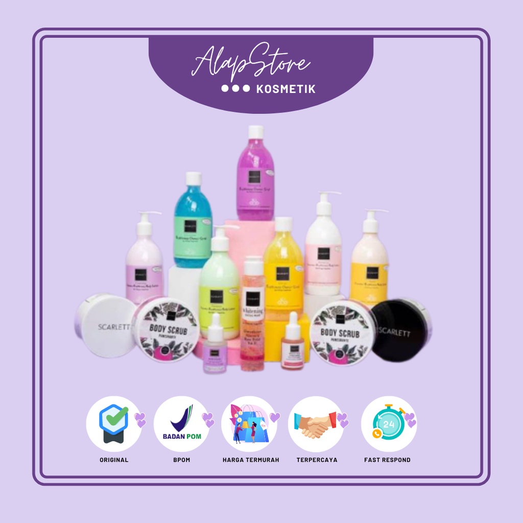 Scarlet Series -  Body Scrub - Facial Wash - Essence Toner - Sea Salt Shampo - Sea Salt Conditioneri Mask Seriously I Mask Mugwork I Body Serum Charming I Body Serum Jolly