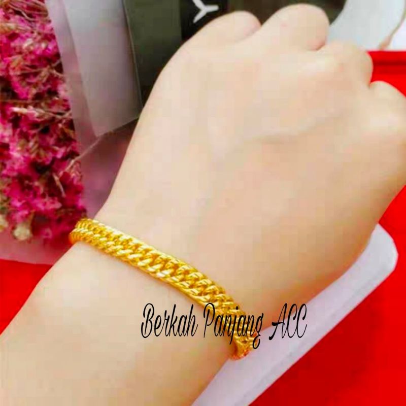 SET LENGKAP RANTAI LOGAM 24K LAPIS EMAS