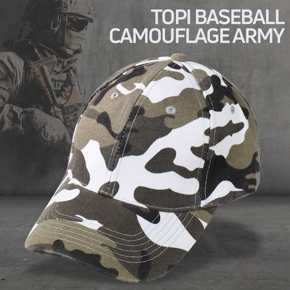 Topi Baseball Pria Wanita Camouflage Army Loreng Summer Hat Trucker