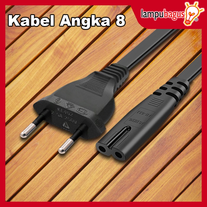 Kabel Angka 8 / Kabel Power Printer / Kabel Cas Panjang 1.8 Meter Full