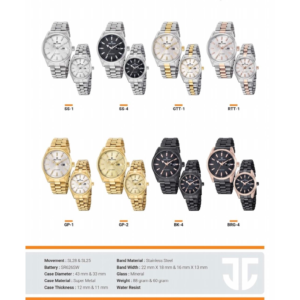 JAM TANGAN COUPLE JONAS JASMIN ORI