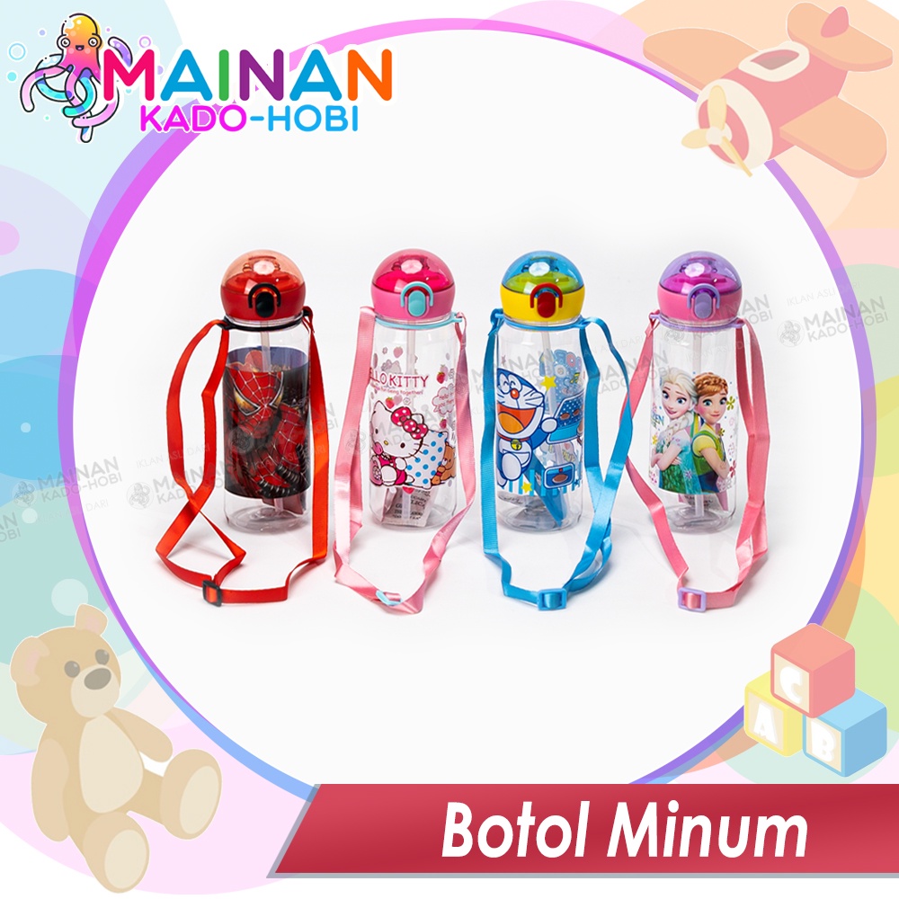 BOTOL MINUM AIR SEDOTAN ANAK KARAKTER KARTUN BPA FREE 550ml