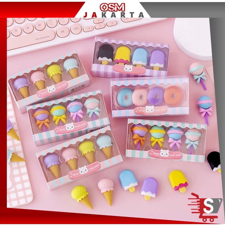 

OSM JKT S5673 Penghapus Set Cute / Penghapus Pensil Model Ice Cream Donat Lolipop / Penghapus Pensil Karakter Lucu