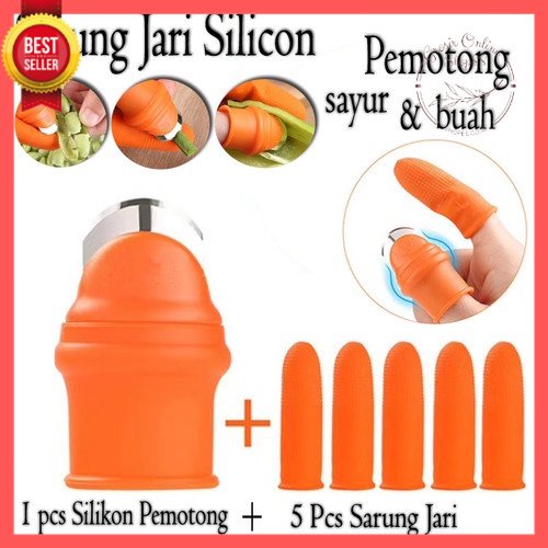 GOS -B414- Alat Pemotong Sayur Sarung Jari Silikon isi 6pcs