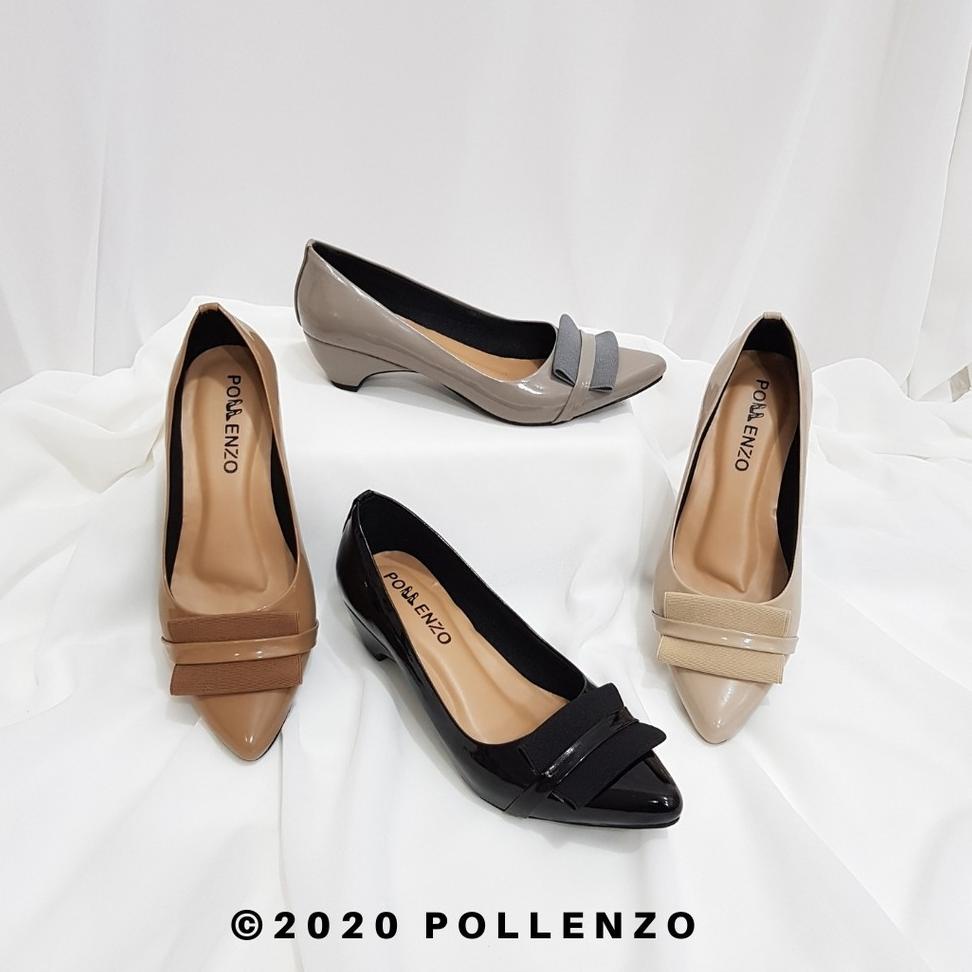 STOK TERBARU Pollenzo - Brisa Sepatu Kerja Wanita Pantopel Plat Karet Apn-149