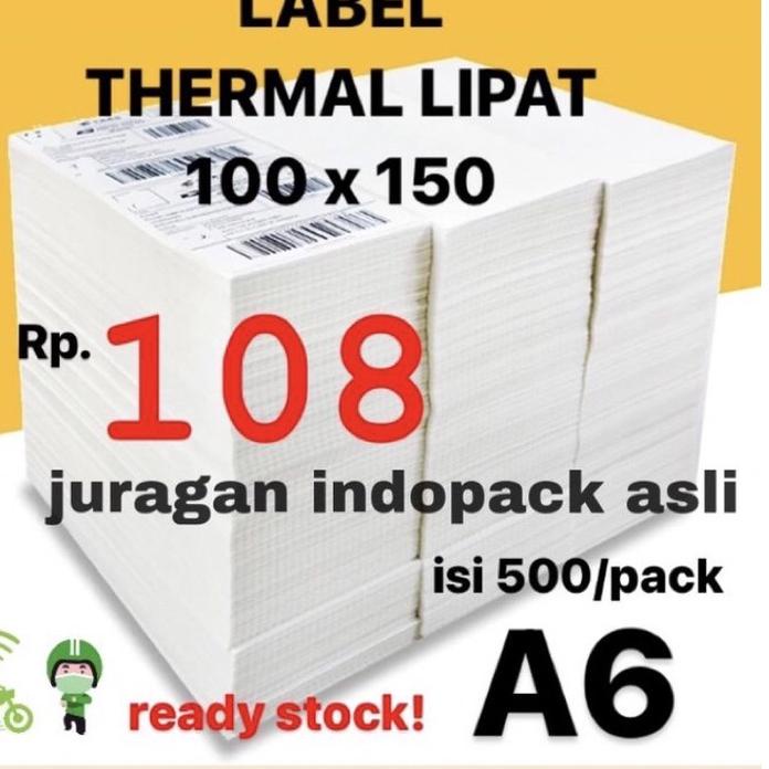 

Cod - LABEL STICKER THERMAL LIPAT 100 X 150 BARE 100X150 UKURAN A6 . . .